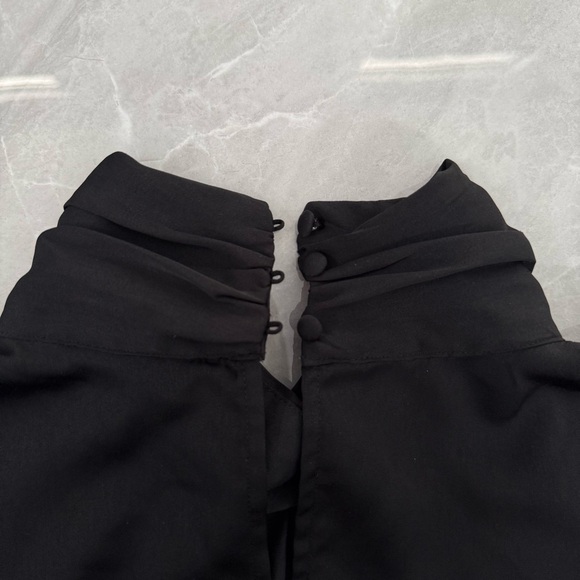 Women’s Who What Wear Ruched Turtleneck Cap Sleeve Blouse Top Size Large - Picture 10 of 14